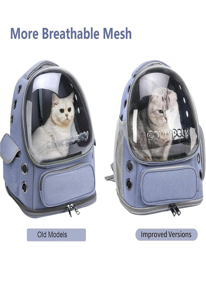 Onomie Cat Backpack Carrier, Breathable Cat Carrier Large Space Bubble Pet Backpack for Kitty Small Dog up to 15lbs, Transparent & Foldable Pet Carrier for Travel Hiking (Blue) - Image 3